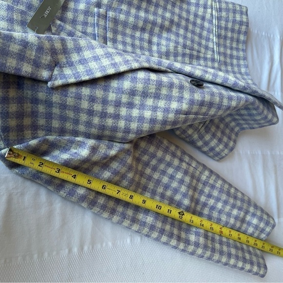 J.Crew Cropped double breasted blazer in Size 14 Heather Grey Purple Plaid - Picture 11 of 14